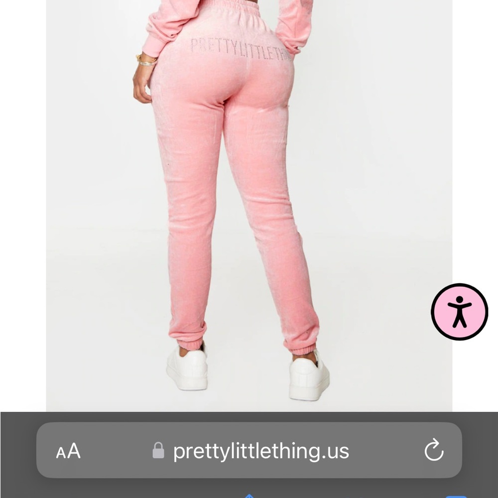 PRETTYLITTLETHING Shape Chocolate Brown Velour Skinny Sweatpants (HARDLY WORN.)